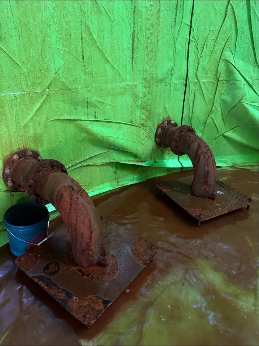 Pipe outlets and base plates — before