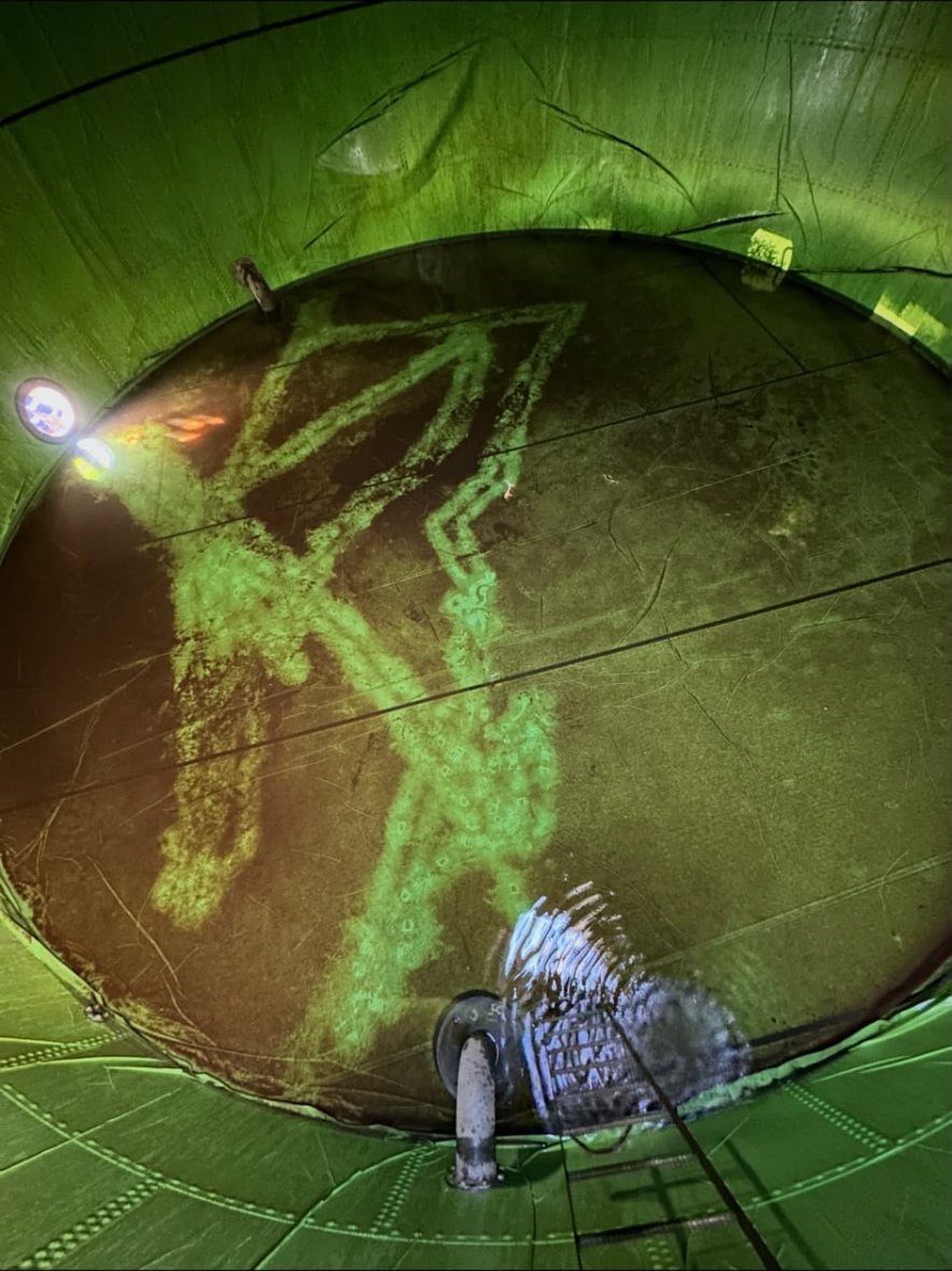 Tank liner condition — before