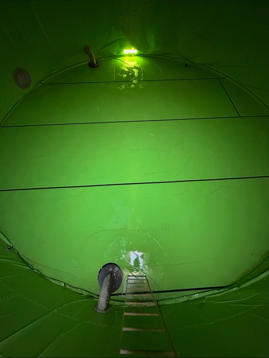 Tank liner condition — after