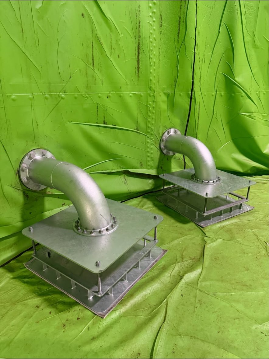 Pipe outlets and base plates — after